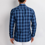 Jonah Button-Up Shirt // Dark Blue + Blue (3X-Large)