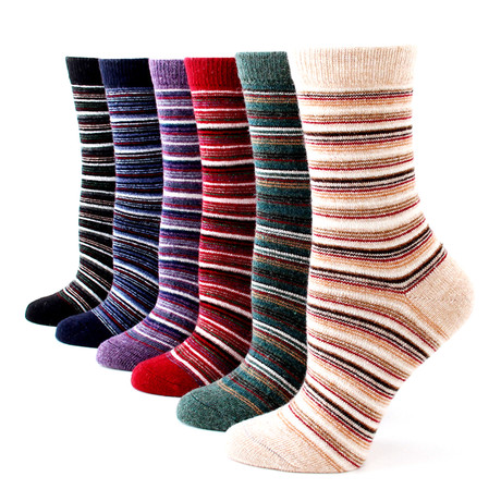 Striped Sock Bundle // 6-Pack // Multicolor