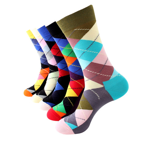 Colorful Argyle Sock Bundle // 5-Pack // Multicolor