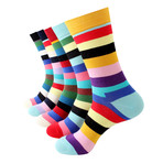 Large Stripe Sock Bundle // Pack of 5 // Multicolor