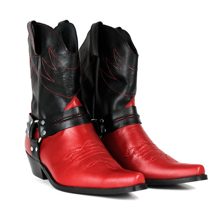 Mauricio Cowboy Boots // Red Black (US: 7)
