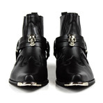 Shamar Cowboy Boots // Black + Skull (US: 11.5)