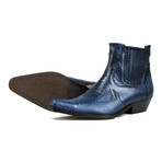 Sage Cowboy Boots // Navy Blue Croco (US: 9)