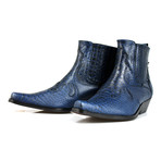 Sage Cowboy Boots // Navy Blue Croco (US: 9)