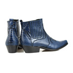 Sage Cowboy Boots // Navy Blue Croco (US: 9)