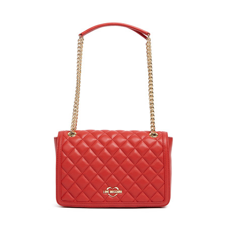 Quilted Double Strap Bag // Red