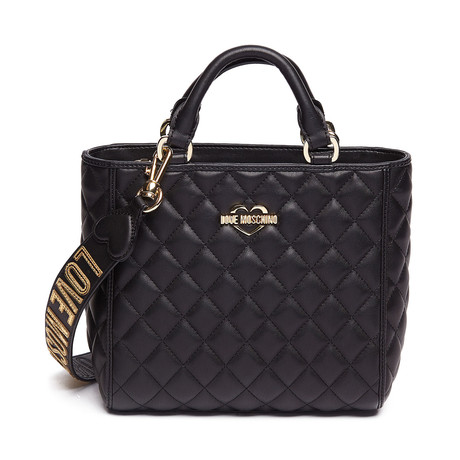 Quilted Handle Bag // Black