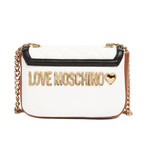 Quilted Crossbody // White + Brown + Black