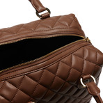 Quilted Handle Bag + Strap // Camel