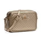 Shiny Quilted Clutch Bag // Gold