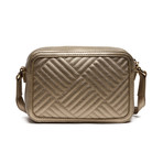 Shiny Quilted Clutch Bag // Gold