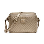 Shiny Quilted Clutch Bag // Gold