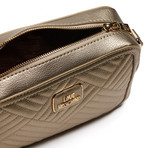 Shiny Quilted Clutch Bag // Gold