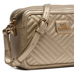 Shiny Quilted Clutch Bag // Gold