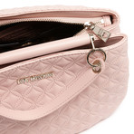 Quilted Shoulder Bag + Strap // Pink