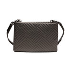 Shiny Quilted Shoulder Bag // Silver + Gray