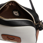 Shoulder Bag // White + Brown + Black