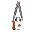 Shoulder Bag // White + Brown + Black