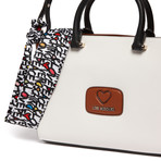 Shoulder Bag // White + Brown + Black