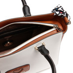 Shoulder Bag // White + Brown + Black