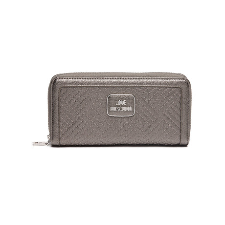 Shiny Quilted Wallet // Gray