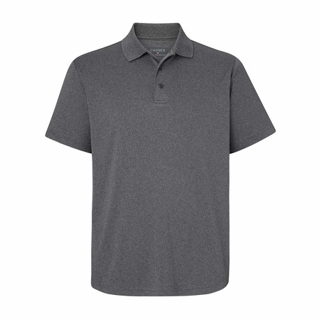 Transit Short-Sleeve Polo // Charcoal Grey Heather (S)