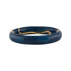 Nouvelle Bague Foglie d'Acanto 18k Rose Gold Diamond + Teal Blue Enamel Bangle Bracelet