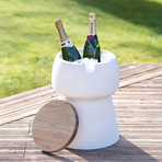 Champ Stool + Cooler (Green + Oak)