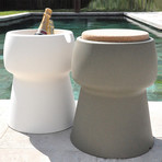 Champ Stool + Cooler (Green + Oak)