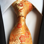 Handmade Silk Tie // Gold Floral