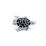 Turtle Cufflinks // Black + Silver