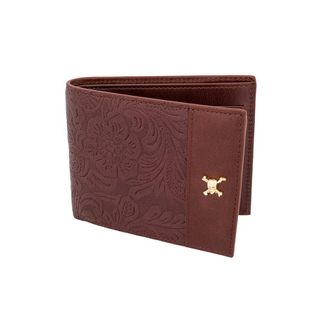 Pirates of the Caribbean Brown Leather Skull Wallet
