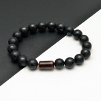 Onyx + Red Tiger Eye Beaded Bracelet