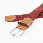 Solid Woven Stretch Belt // Maroon
