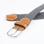 Solid Woven Stretch Belt // Gray