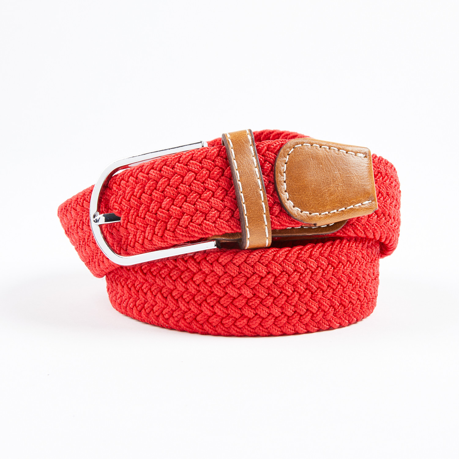 Solid Woven Stretch Belt // Red - Bella Vita - Touch of Modern