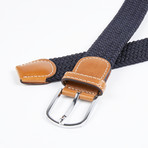 Solid Woven Stretch Belt // Navy