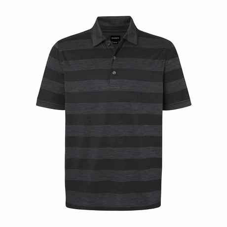 Charter Striped Short-Sleeve Polo // Gray + Black (S)