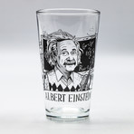 Heroes of Science // Pint Glass Set // Tesla + Einstein + Darwin + Lovelace