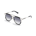 Arch Sunglasses // Black + Matte Smoke Gradient Mirror