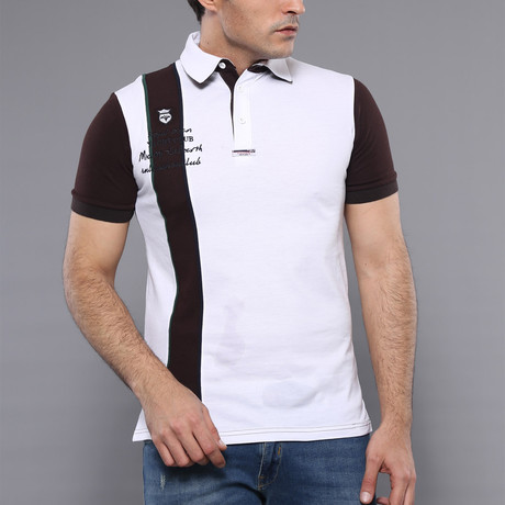 Cove Single Stripe Short Sleeve Polo Shirt // White (S)
