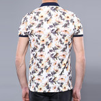 Birk Floral Short Sleeve Polo Shirt // Ecru (M)