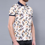 Birk Floral Short Sleeve Polo Shirt // Ecru (S)