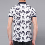 Leif Floral Short Sleeve Polo Shirt // Ecru (XL)