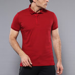 Bay Solid Short Sleeve Polo Shirt // Burgundy (L)