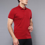 Bay Solid Short Sleeve Polo Shirt // Burgundy (XL)