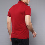 Bay Solid Short Sleeve Polo Shirt // Burgundy (L)