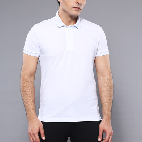 Baspen Solid Short Sleeve Polo Shirt // White (S)