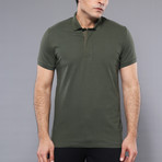 Lark Solid Short Sleeve Polo Shirt // Olive (XL)
