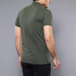 Lark Solid Short Sleeve Polo Shirt // Olive (XL)